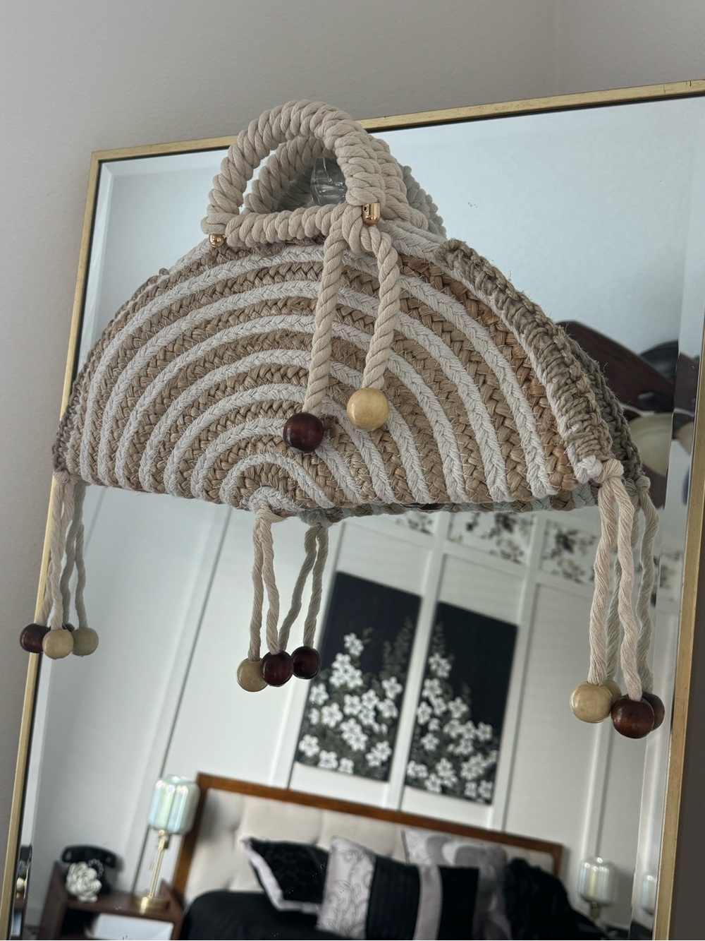 Bonitas Bolso Handcrafted Beige Rope Half-Moon Tote Bag by Yvonne